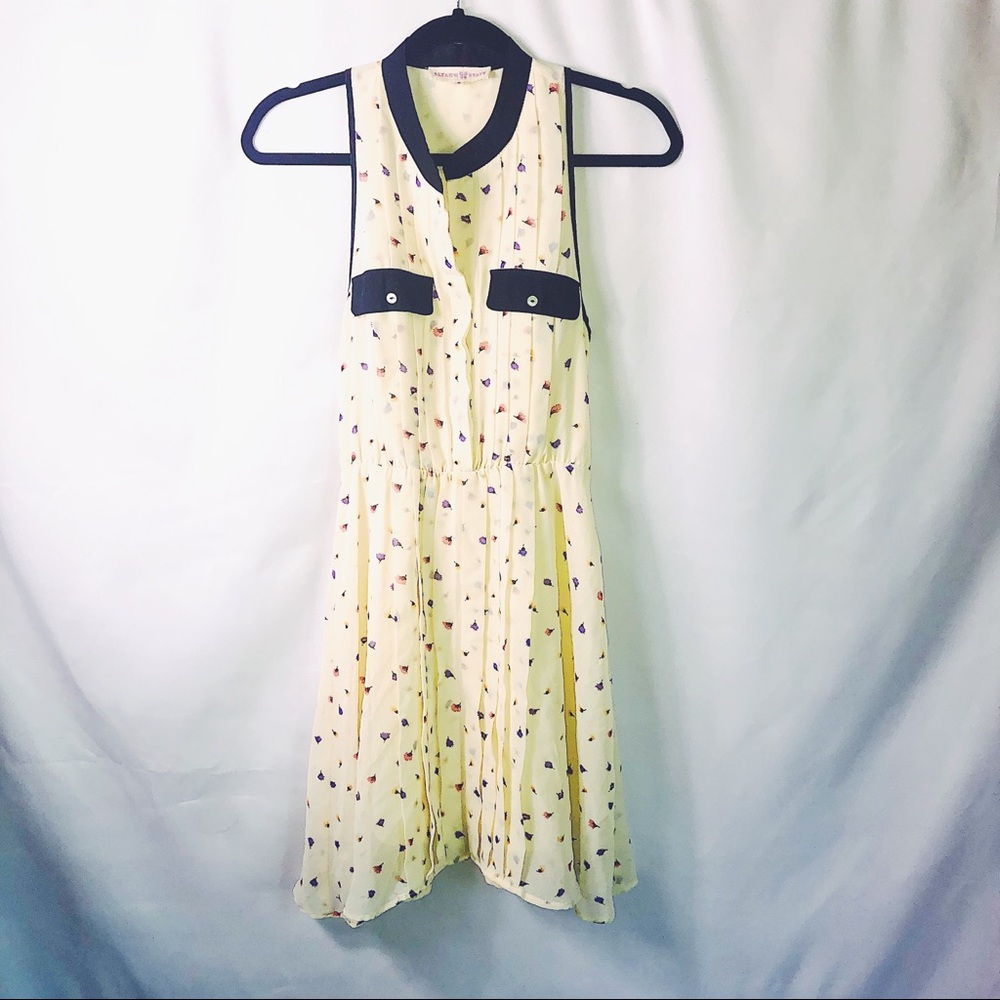 Altar’d State floral printed butter yellow dress